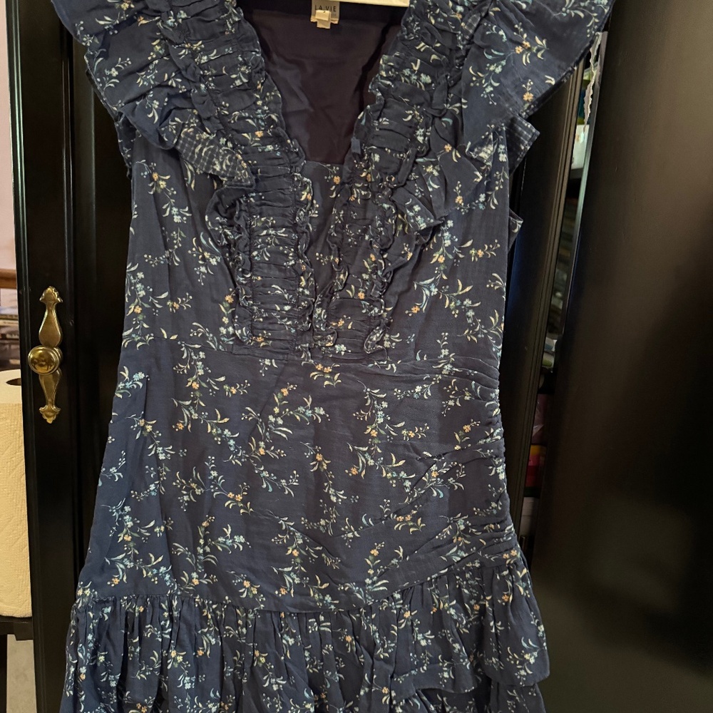 Cotton blue floral print dress